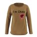 Women's Clothing I'M OKAY printed sweatshirt women's loose bat long sleeve top_mkmklike.com