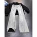 Men's Slim Fit Diagonal Cut Jeans Trendy High Street American Retro Style Mid Waist Slightly Stretchy Straight Pants_mkmklike.com