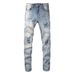 Men's Clothing Men's Fashion Brand High Street Ripped Jeans Men's Elastic Colorful Patch Men's Skinny Pants_mkmklike.com