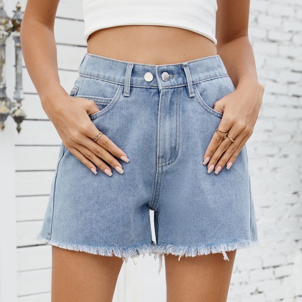 European And American Cross-Border Trade 2025 Summer New Independent Station Washed Versatile Denim Shorts_mkmklike.com