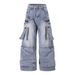 Men's Deconstructed Streetwear Jeans – Oversized Cargo Pants With Raw Hem & Industrial Stitching (S-XL) – Distressed Denim For Urban Exploration_mkmklike.com