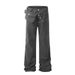 Punk Loose Denim Men's Outdoor Tactical Pocket Decorative Design High Street Trend Washed Straight Cargo Pants_mkmklike.com