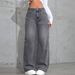 Women's Vintage Gray Washed Jeans – Relaxed Straight-Leg Denim Pants For Streetwear & Casual (S-XXL)_mkmklike.com