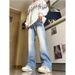 Men's Clothing High Street Gradient Wide Leg Jeans Washed Loose Straight High End Casual Contrast Trousers_mkmklike.com