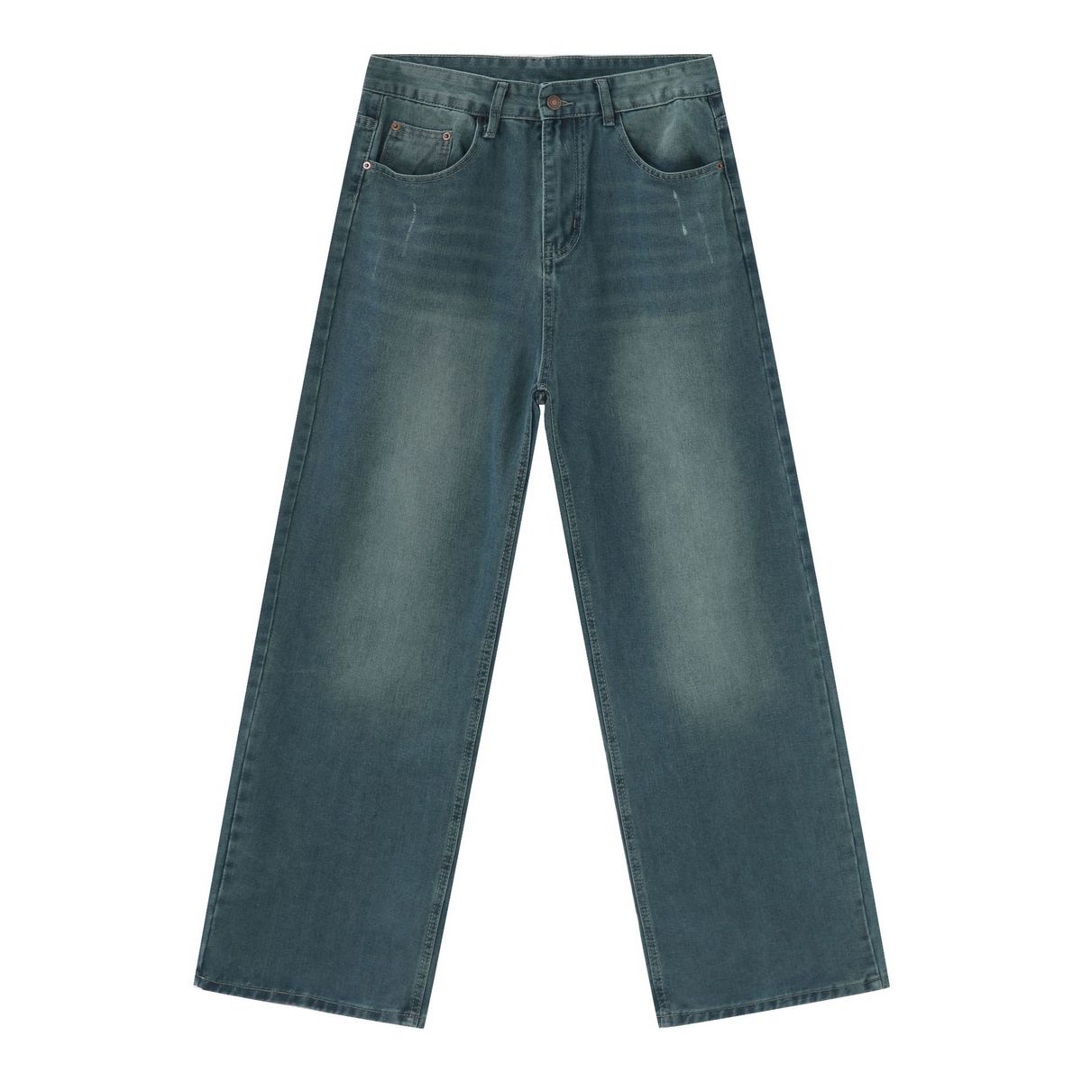EF JEANS | 2024 New American Basic Retro Washed Old Loose Straight Floor Mopping Jeans_mkmklike.com