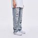 Distressed Patchwork Jeans For Men & Women – Vintage Washed High-Waisted Straight Leg Denim Pants (S-XXXL, Light Blue)_mkmklike.com