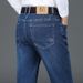 High End Jeans, Middle-Aged Dad Style Versatile Business Casual Elastic Cotton Men's Straight Leg Pants_mkmklike.com