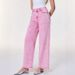 Women's Washed Denim Beaded Trousers – Vintage High-Waisted Straight-Leg Jeans With Handcrafted Beadwork (Pinkish/Yellows/Bluish/Medium Blue)_mkmklike.com