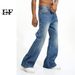 EF JEANS | 2023 New American Retro White Slightly Pulled Pants Slim Washed Straight Wide-leg Jeans Men_mkmklike.com