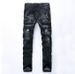 Men's Clothing Slim Fit Stretch Jeans Light Gray Zippered Printed Style Midweight Cotton Skinny Pants Machine Washable_mkmklike.com