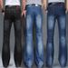 Men's Flared Jeans – Retro Wide-Leg Denim Pants (27-40, Dark Blue/Black/Greyish/Nostalgic Blue)_mkmklike.com