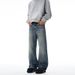 Men's Clothing & Archer0603 & Autumn New American Retro Washed Trendy Brand Vibe Slim Fit Flared Distressed Jeans Men_mkmklike.com