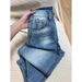 Women's High Waist Straight Leg Jeans - Vintage Washed Blue Denim Pants For Casual & Streetwear Outfits_mkmklike.com
