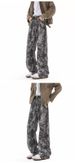 American Niche Color Printing Splashing Ink Painting Color Matching Wide-leg Jeans Casual Pants Men's Graffiti Loose Scimitar Straight Pants_mkmklike.com