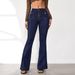 Women's Clothing Spring And Summer New Retro Stitching Jeans Women's Slim Fit Stretch Flared Pants_mkmklike.com