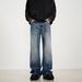 Men's Clothing High Street Design Lightning Pattern Jeans Men's Trendy Loose Straight Versatile Wide Leg Long Pants_mkmklike.com
