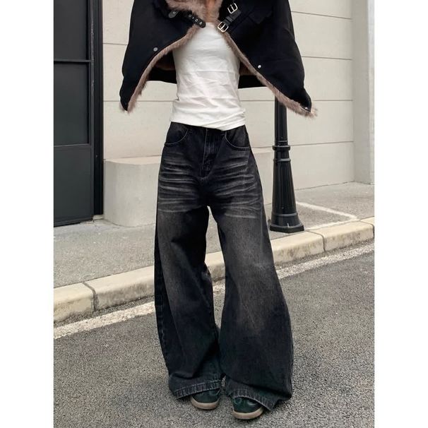Vintage Washed Straight-Leg Jeans – Unisex Clean Fit Denim Pants With Distressed Details (S-3XL)_mkmklike.com