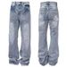 Retro Dirty Fit Jeans – Distressed Lightning Wash Bootcut Denim Pants With Flared Hem (S/M/L/Xl) Fashion Trends_mkmklike.com