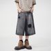 Men's Trendy Distressed Jeans Summer Washed Capri Pants Relaxed Stylish Artistic Fashionable Casual Denim Shorts_mkmklike.com