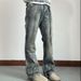Men's Loose Straight Leg Trendy All Match Trousers Trendy Brand Paint Splash Ink Large Size Straight Jeans_mkmklike.com