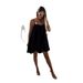 women's clothing solid color round neck sleeveless loose suspender dress_mkmklike.com