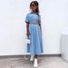 Women's Clothing New Mid Length Shirt Denim Dress A Line_mkmklike.com