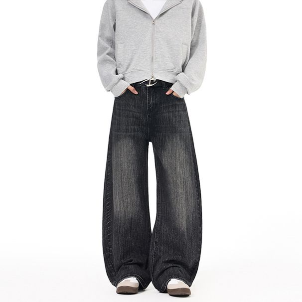 Men's Clothing High Quality Cleanfit Curved Jeans Washed Bamboo Texture Couple Pants_mkmklike.com