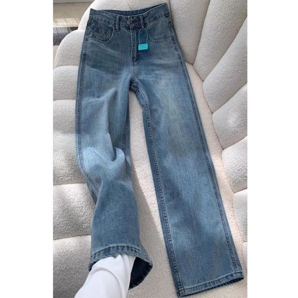 Women's Clothing Retro Narrow Version Popular Wide Leg Jeans For Women Spring High Waist Loose Slim Small Straight Mopping Pants_mkmklike.com