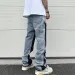 Men's Jeans European Ink Sprayed Flared For Men Contrast Color Looen Fit Streetwear Denim Clothes Open Hem Male's Baggy_mkmklike.com