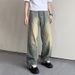 Nordmann Straight-Leg Jeans For Men European And American Style Versatile Cool Casual High Street Loose Wide-Leg Washed Vintage_mkmklike.com