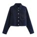 Women's Clothing Autumn Casual Fashion Denim Shirt Drawstring Straight Trousers Suit_mkmklike.com