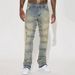 New Men's Straight Leg Jeans American Street Style Versatile Patchwork Denim Layered Slightly Flared Pants_mkmklike.com