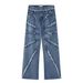 Men's Clothing Streetwear Distressed Washed Straight-Leg Jeans | High-Waisted Relaxed Fit | Vintage Blue Denim For Men & Women_mkmklike.com