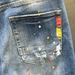 Men's Trendy Ripped And Distressed Skinny Jeans Korean Style Slim Fit Unique Fashionable Splatter Paint Autumn Winter Trousers_mkmklike.com