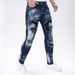 Men's Slim Fit Skinny Jeans High Street Trendy Patchwork Design Stretchy Versatile Denim Midweight Mid Waist Polyester_mkmklike.com