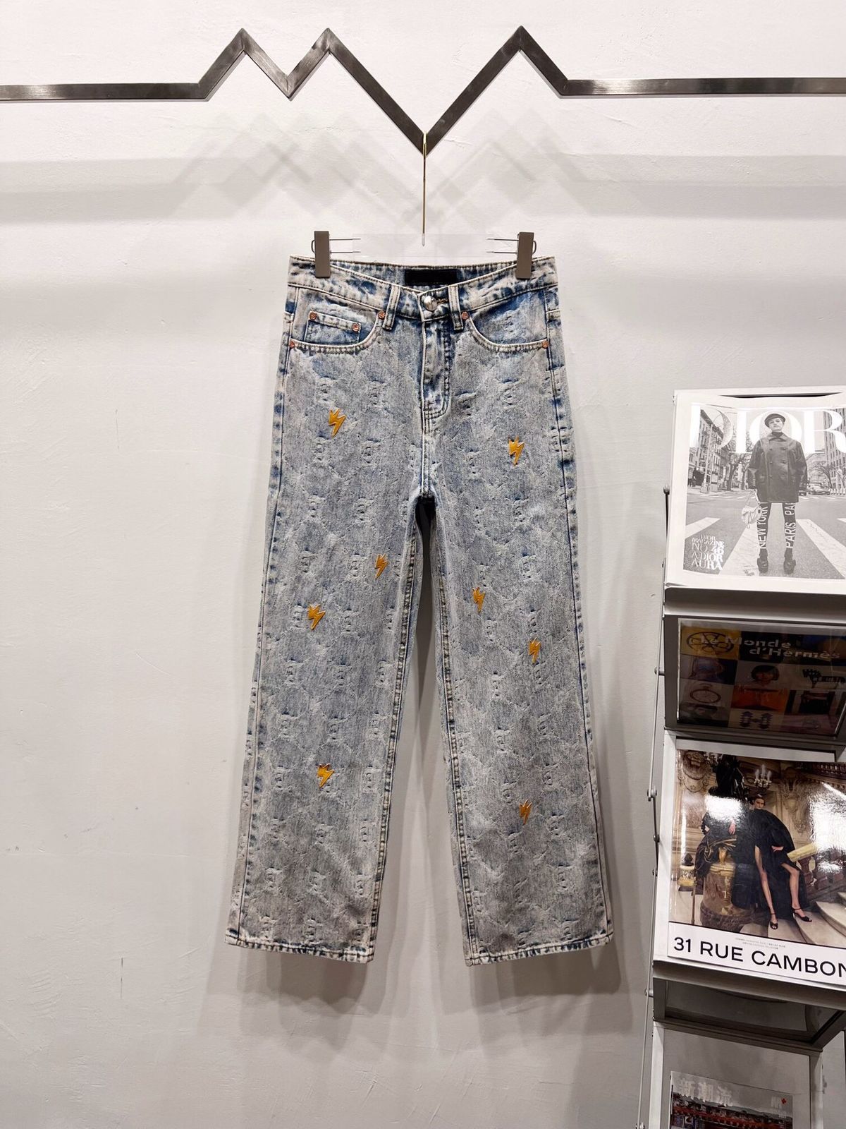 Amexnocap Niche Brand 2025 New Jacquard Full Print Lightning ⚡ Leather Patchwork_mkmklike.com