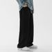 Jeans Men's Japanese Retro Elastic Waist Casual Straight Pants Wide Leg Pants_mkmklike.com