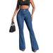 European American Foreign Trade Cross-border Women's New Spring Autumn Front And Back Spliced High-waisted Slimming_mkmklike.com