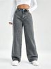 Women’s Tall Flared Jeans – High-Waisted Cotton Denim With Vintage Grey Wash_mkmklike.com