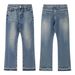 Men's Clothing Distressed Washed American Cut Wide Leg Cleanfit Flared Jeans Heavy Wash_mkmklike.com