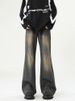 Straight Tube Micro Flared Jeans For Men, Trendy Brand American Washed Long With A Vintage Design, Casual Wide Leg Pants_mkmklike.com