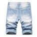 Men's Distressed Zip-Fly Denim Shorts – Mid-Rise, 100% Cotton, Hand-Rubbed Vintage Wash (Straight Fit, No Stretch, 10 Sizes)_mkmklike.com
