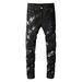 Men's Clothing High Street Fashion Brand Foreign Trade Men's Clothing Trendy Men's Five Pointed Star Stretch Skinny Jeans_mkmklike.com