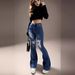 Women's Clothing Spring and Summer Women's Jeans Bell bottom Pants Ripped Slim Fit High Waist Jeans Women_mkmklike.com