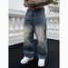 Men's High Street Vintage Jeans - Loose Fit Straight Leg Casual Pants For Spring & Fall (Black-Gray, Blue, S-Xxxl)_mkmklike.com