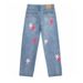 Lightning Print Washed Denim Jeans - West Coast Aesthetic High Street Vibe Deconstructed Loose Straight Leg Cargo Pants_mkmklike.com