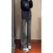 Men's Washed Black Patchwork Slimming Jeans American High Street Style Trendy Cool Slightly Flared Jeans_mkmklike.com