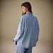 "Luxury Distressed Denim Shirt – Oversized Cotton-Polyester Blouse With Crystal Embellishments (XS-L, Vintage Blue) – Boho-Chic Layering Staple"_mkmklike.com