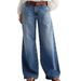 European And American Cross-border Retro Wide-leg Jeans, Fashionable New Versatile Long Straight High-waisted Casual_mkmklike.com