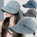 Hot Sale Fashion Washed Brim Edge Denim Bucket Hats Women's Summer Beach Travel Foldable Sunshade Fisherman Hat for Men Fishing_mkmklike.com